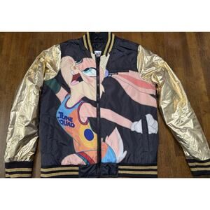 Space Jam Squad Members Only Varsity Jacket Looney Tunes Back Mural Too Size M